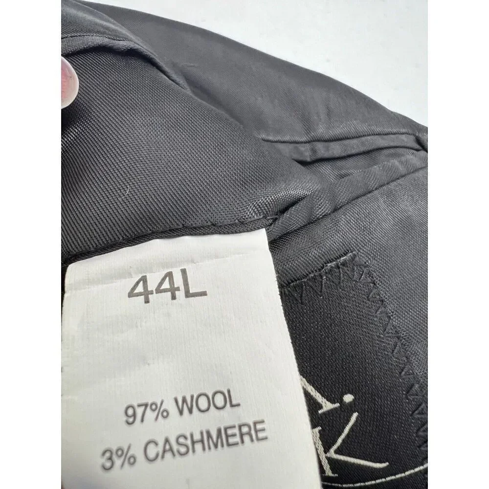 Jos A Bank Men 44L Dark Gray Stripe Wool‎ Blend Blazer Sports Coat Suit Jacket